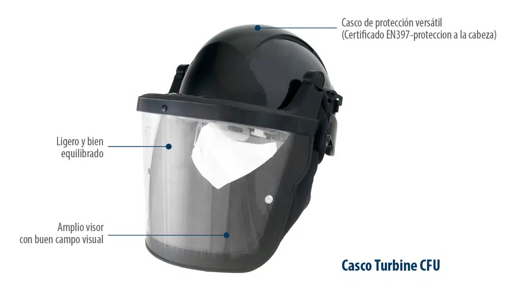Equipo de respiracion motorizado casco turbine cfu en orión seguridad