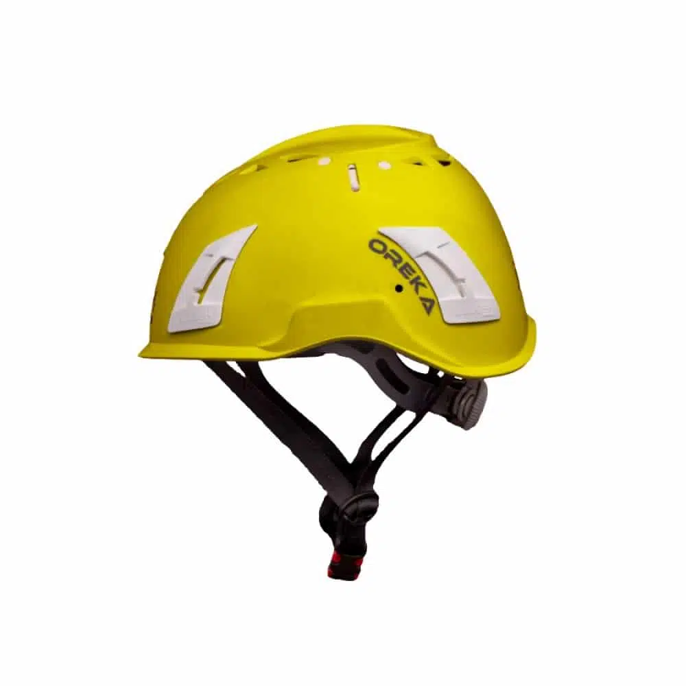 Casco trabajos en altura casco con barbuquejo para trabajos alturas oreka 02 en orión seguridad