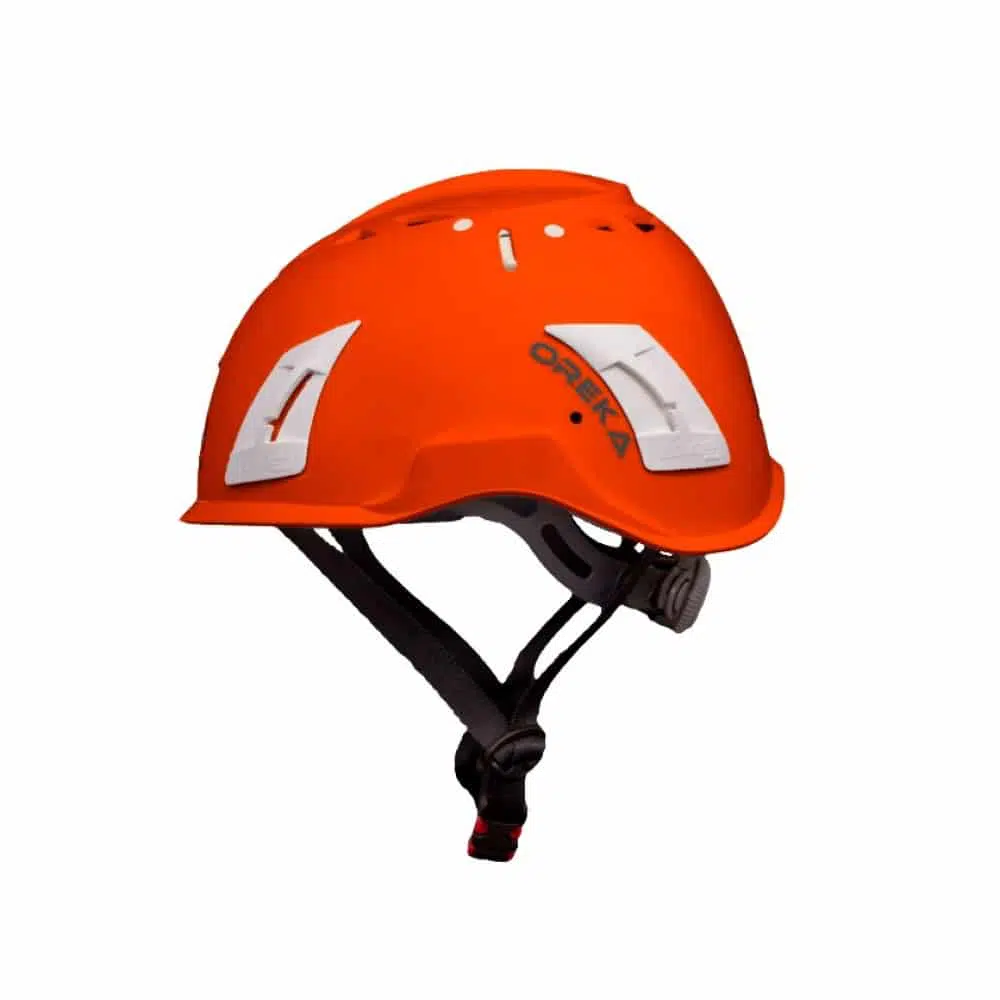 Casco trabajos en altura casco con barbuquejo para trabajos alturas oreka 04 1 en orión seguridad