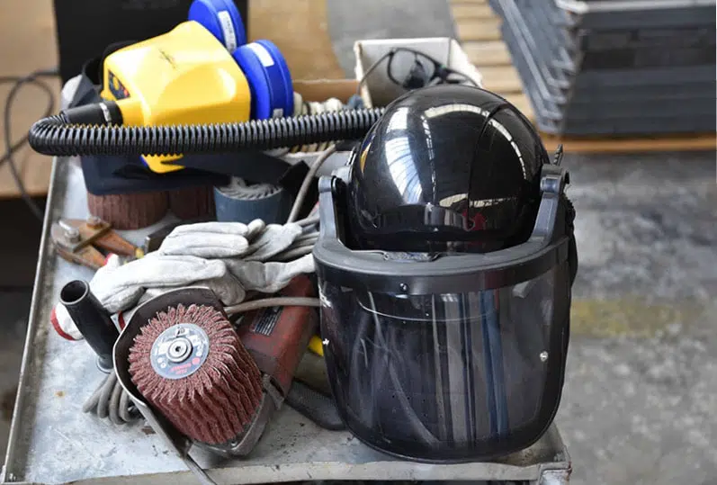 Máscara filtrante equipo filtrante asistido con casco cfu en orión seguridad